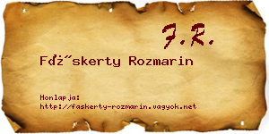 Fáskerty Rozmarin névjegykártya